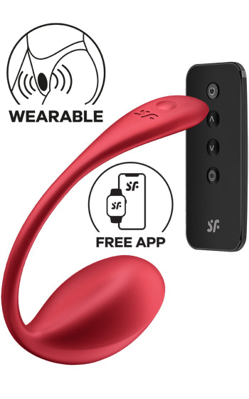 Satisfyer Shiny Petal – appstyrt vibratorägg i mjukt silikon, kan bäras diskret i trosan för diskret njutning via Satisfyer Connect-appen.