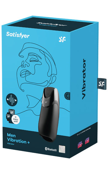 Satisfyer Men Vibration Plus – appstyrd masturbator i stilren svart design med kraftfulla vibrationer.
