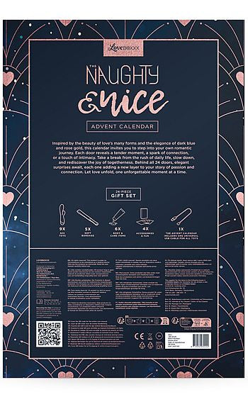 Naughty & Nice Adventskalender 2025 – lyxig vuxenkalender med sexleksaker och sensuella överraskningar, värde över 5000 kr, perfekt julklapp för par.