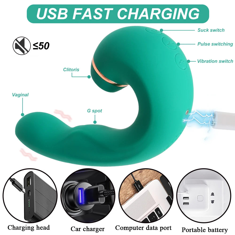 3-i-1 Vibrator - Fladdrande, Sugande & Stimulerande