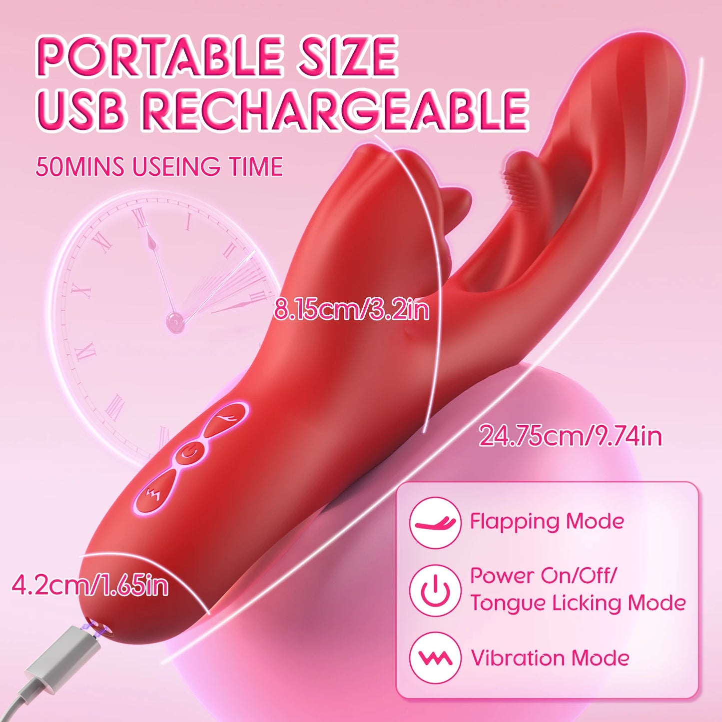 Innovativ 360° Vibrator – Tung-, Stöt- & Vingstimulator för Kvinnor