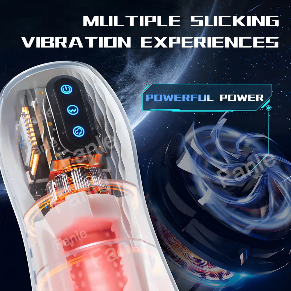 LOVE BRACE™ Allt-i-ett Masturbator för Män - 10 Vibrationslägen & 5 Sugfunktioner med Värme