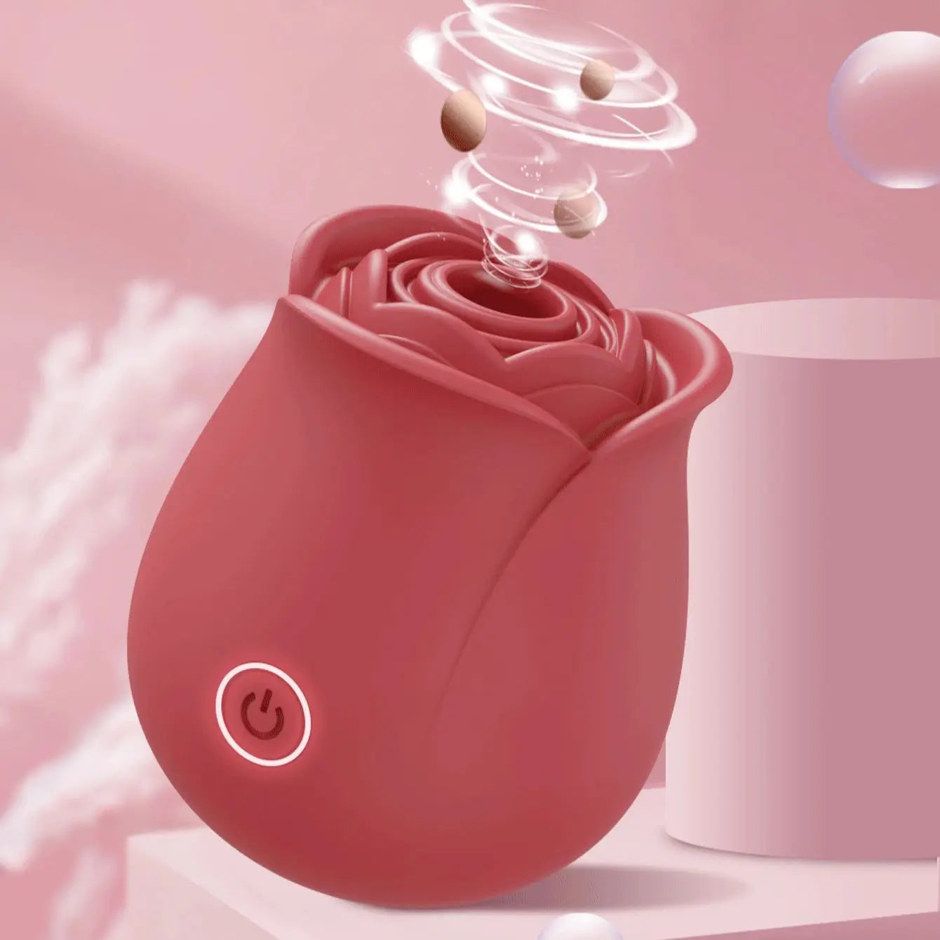 Allt-i-ett Rosenvibrator: Klitoris, Bröstvårts & Oral Stimulering
