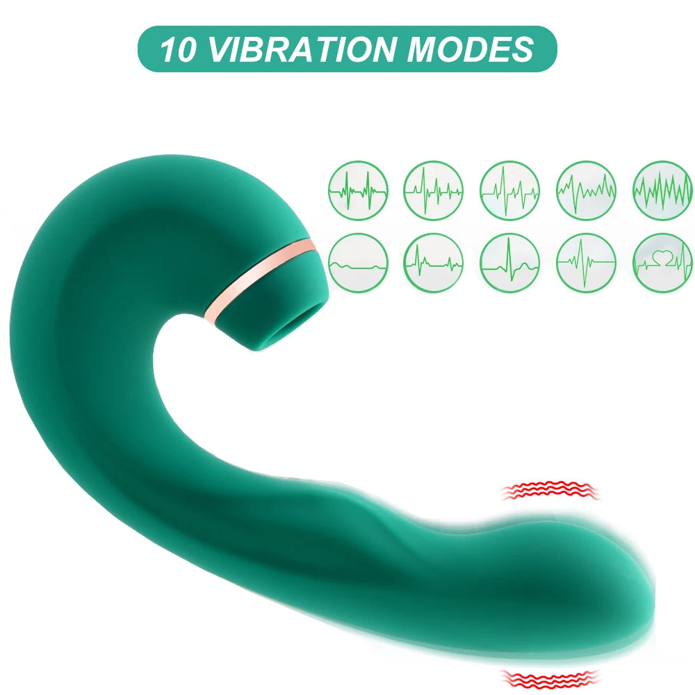 3-i-1 Vibrator - Fladdrande, Sugande & Stimulerande