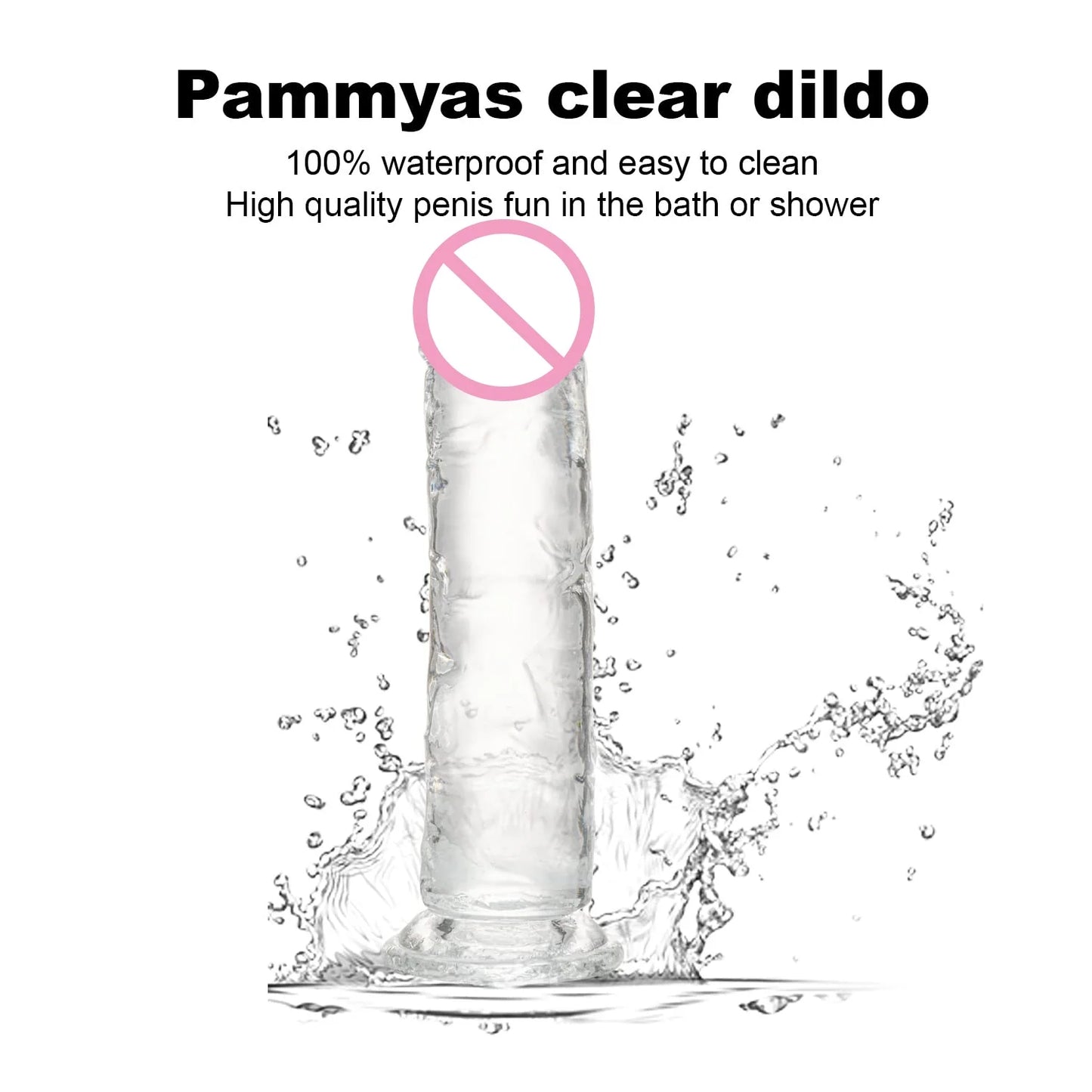 Realistisk transparent dildo med stark sugpropp – Lätt att rengöra, för kvinnor och g-punktstimulering