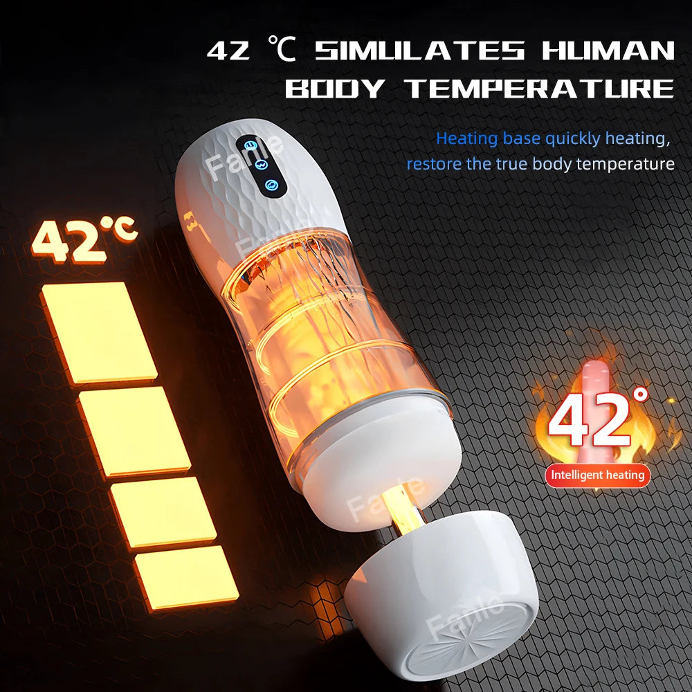 LOVE BRACE™ Allt-i-ett Masturbator för Män - 10 Vibrationslägen & 5 Sugfunktioner med Värme