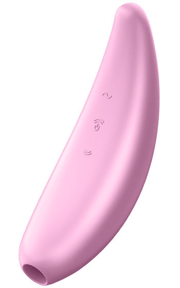 Satisfyer Curvy 3 Plus – lufttrycksvibrator i sammetslen silikon med appstyrning för diskret njutning