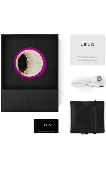 Lelo Ora 3 Deep Rose – lyxig klitorisvibrator med roterande tunga, uppladdningsbar och 100% vattentät i elegant rosa silikon
