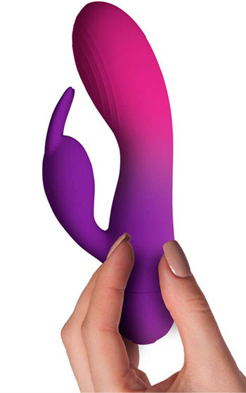 Glo-Girl Rabbitstav i mjukt silikon med dubbla vibratorer för klitoris- och vaginalstimulans