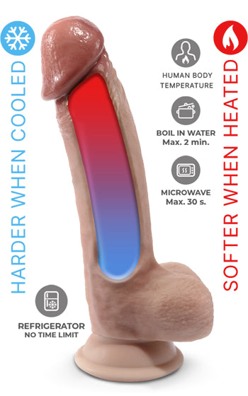 Premium Real Skin Dildo 18 cm i flytande silikon, realistisk dildo
