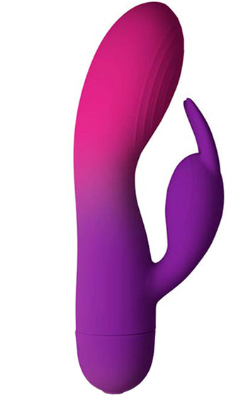 Glo-Girl Rabbitstav i mjukt silikon med dubbla vibratorer för klitoris- och vaginalstimulans