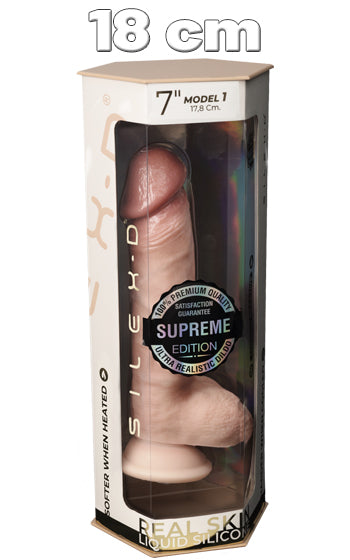 Premium Real Skin Dildo 18 cm i flytande silikon, realistisk dildo