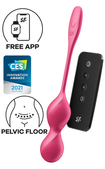 Satisfyer Love Birds 2 vibrerande knipkulor i silikon med tyst och fjärrstyrd vibrator – för intim träning och diskret njutning