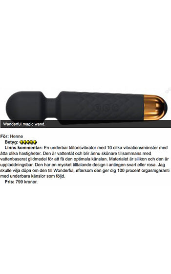 Magic Wand Wanderful Black Wand – Uppladdningsbar kroppsvibrator