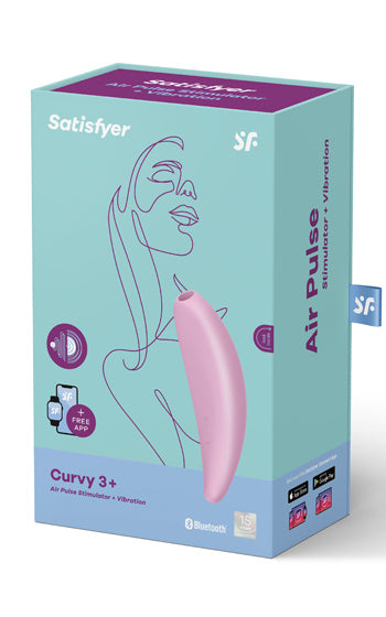 Satisfyer Curvy 3 Plus – lufttrycksvibrator i sammetslen silikon med appstyrning för intensiv och diskret stimulans
