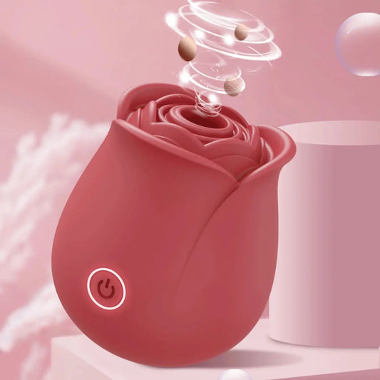 Allt-i-ett Rosenvibrator: Klitoris, Bröstvårts & Oral Stimulering