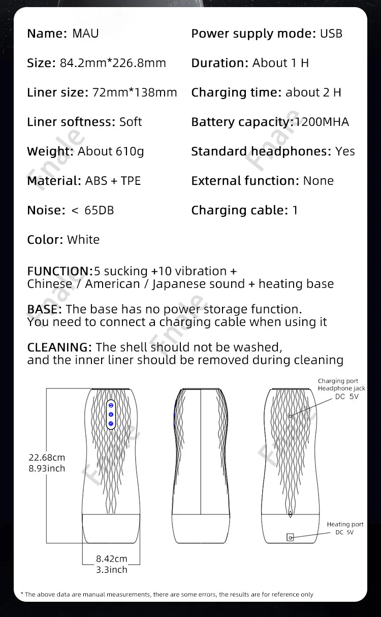 LOVE BRACE™ Allt-i-ett Masturbator för Män - 10 Vibrationslägen & 5 Sugfunktioner med Värme